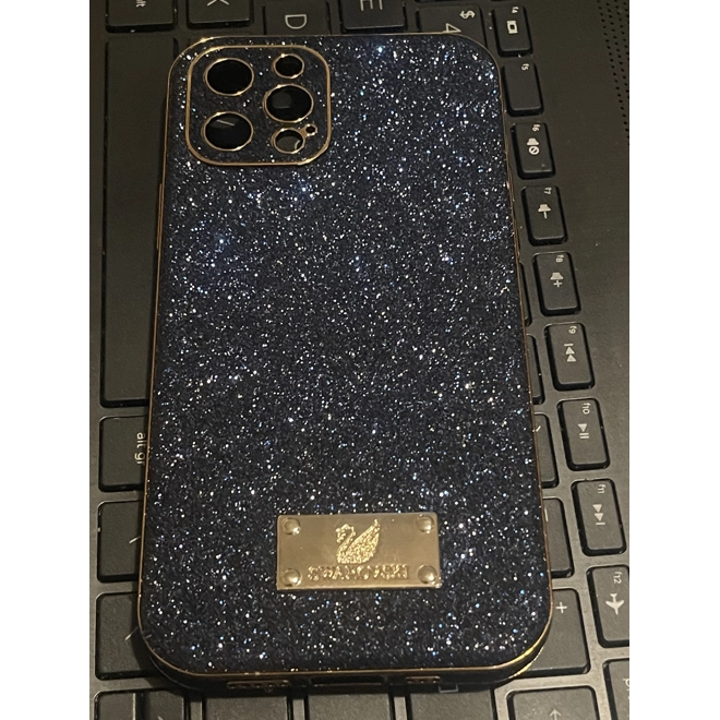 Additional Image for Swarovski Black Glitter Phone Case -Pre owned for 12/12 Pro