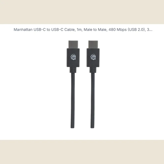 product Image for Manhattan Cable 2m USB C to USB C 2.0 353342