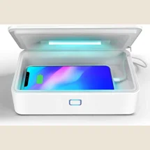Manhattan UV Phone Sanitizer, Integrated UV LEDs to eliminate germs, viruses and bacteria, Quick 1-m