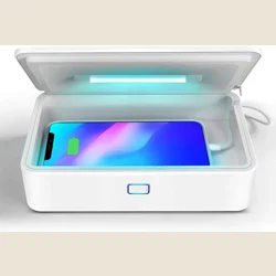 Manhattan UV Phone Sanitizer, Integrated UV LEDs to eliminate germs, viruses a..