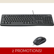 Logitech MK120 Keyboard & Mouse - English (UK) - USB Cable Keyboard - USB Cable Mouse - Optical - 10