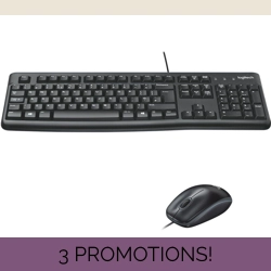 Logitech MK120 Keyboard & Mouse - English (UK) - USB Cable Keyboard - USB Cabl..