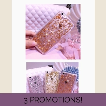 Gold Silicon case Anti scratch waterproof with free Shatter Proof Nano glass