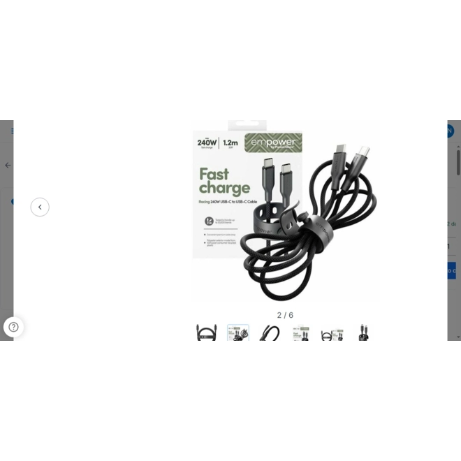 Additional Image for PanzerGlass empower 1.20 m USB-C Data Transfer Cable - 480 Mbit/s - Black