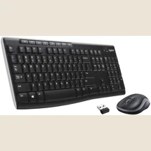 Logitech MK270 Wireless UK QWERTY KeyBoard and Mouse Desktop Combo Set Black GB