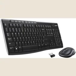 Logitech MK270 Wireless UK QWERTY KeyBoard and Mouse Desktop Combo Set Black GB