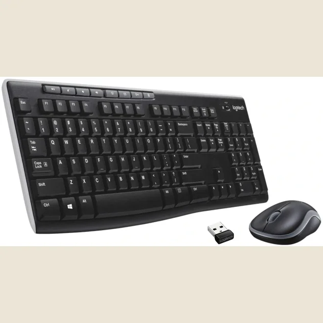 product Image for Logitech MK270 Wireless UK QWERTY KeyBoard and Mouse Desktop Combo Set Black GB