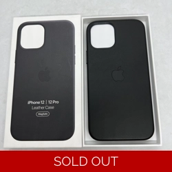 Official Genuine Apple iPhone 12 / 12 Pro Leather Case Black MHL06FE/A