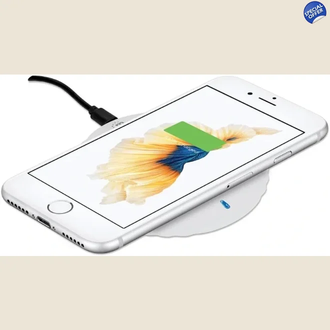 product Image for Manhattan Fast Wireless Charger Smartphone Wireless Pad, 5W charging, QI certified white