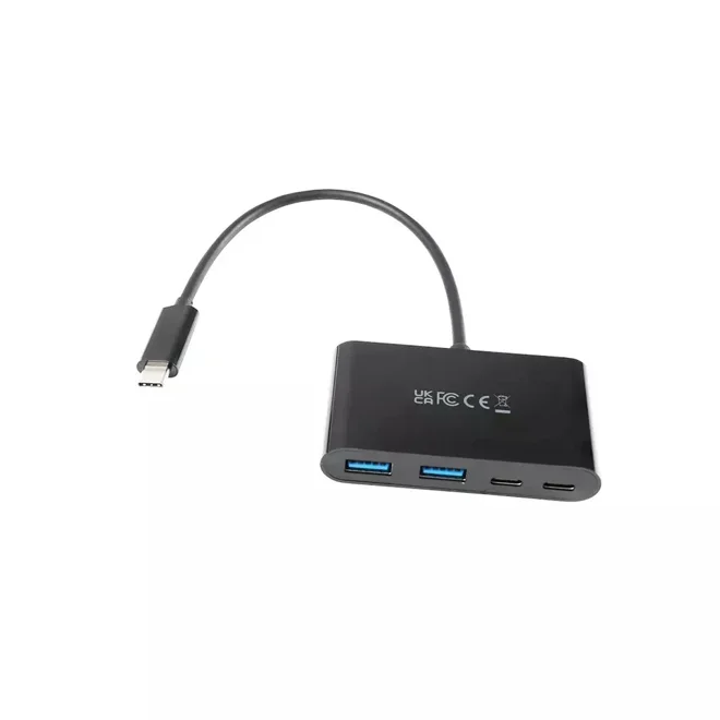 Additional Image for V7 USB-C Male to 2 x USB A Female 2 x USB-C Female Hub USB 3.2 Gen1 5Gbps Black