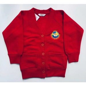 Castle Primary School Early Start Red Cardigan Sweatshirt (Puddleducks)