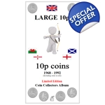 10p LARGE 1968-1992 Extended including space for coins in sets UK Coin Album