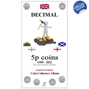 5p 1990-2022 Circul. only UK Coin Album