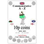 10p 2018-2019 A-Z WITH COMPLETER MEDALLION Coin Album