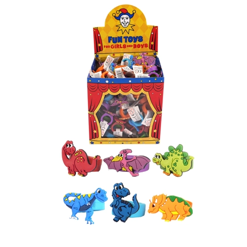 156 x Silicone Dinosaur Rings