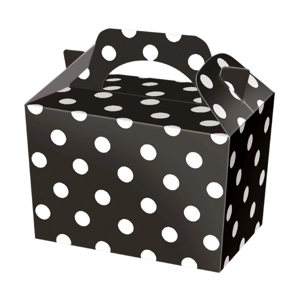 50 x Black Polka Dot Food Boxes
