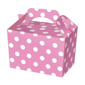 50 x Pink Polka Dot Food Boxes