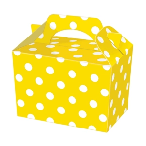50 x Yellow Polka Dot Food Boxes