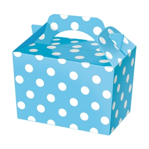 50 x Blue Polka Dot Food Boxes