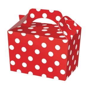 50 x Red Polka Dot Food Boxes