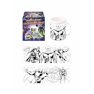12 x Colour In Super Hero Mugs