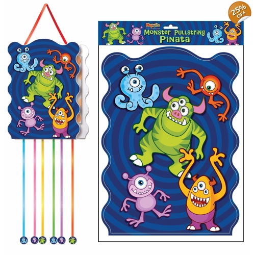 12 x Monster Pull String Pinatas