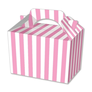 50 x Pink Stripe Food Boxes