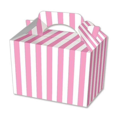 50 x Pink Stripe Food Boxes