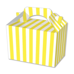 50 x Yellow Stripe Food Boxes