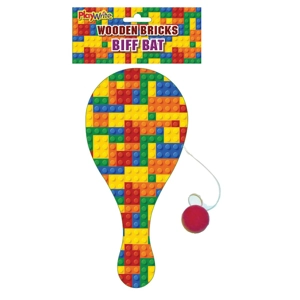 24 x Wooden Building Bricks Paddle Bats