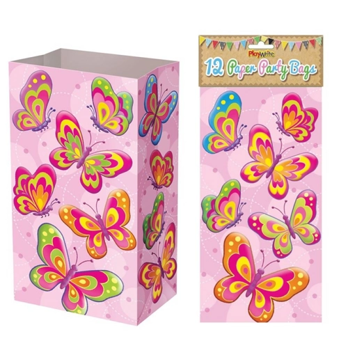 12 x Butterfly Paper Party Bags 12pk