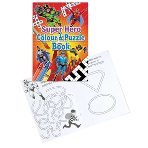 24 x Super Hero A6 Colour & Puzzle Books