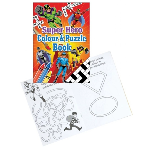 24 x Super Hero A6 Colour & Puzzle Books