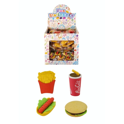 108 x Fast Food Erasers