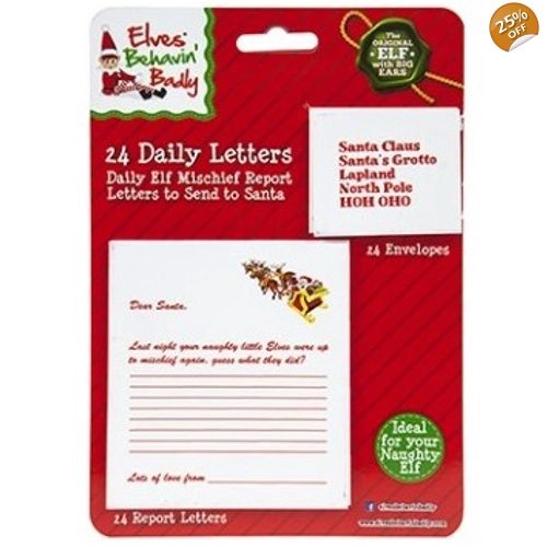 24 x Daily Letter To Santa with Envelopes 24pk