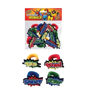 12 x Silicone Superhero Rings