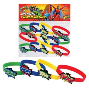 12 x Silicone Super Hero Power Bands