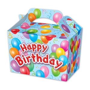 50 x Boys Happy Birthday Party Food Boxes