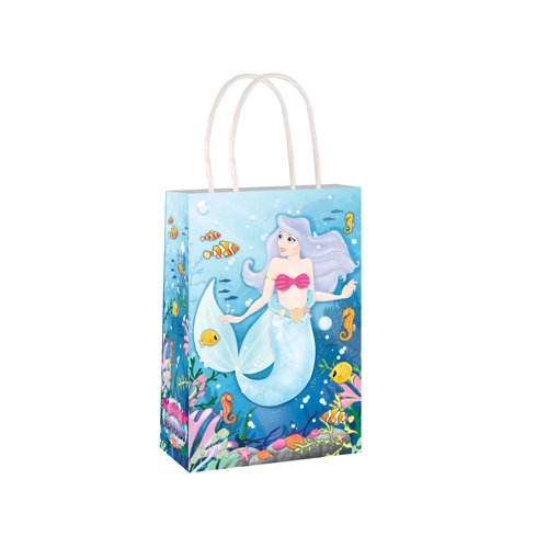 12 x Mermaid Paper Party Bag W/Handles