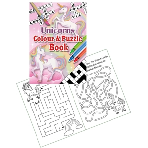 24 x Unicorn A6 Colour & Puzzle Books