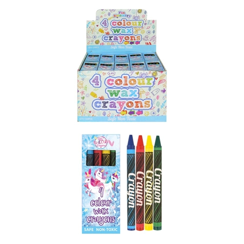 120 x Unicorn Wax Crayons 4 pack
