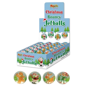 48 x Christmas Bouncy Balls 35mm