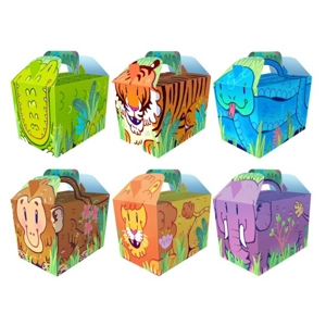 60 x Cartoon Jungle Party Food Boxes