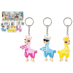 12 x Llama Silicone Keyrings