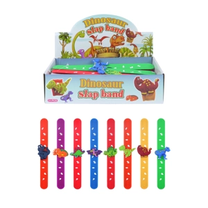 24 x Silicone Dinosaur Snap Band Bracelets