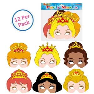 12 x Cardboard Princess Masks 12pk