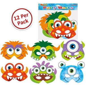 12 x Cardboard Monster Masks 12pk