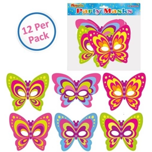 12 x Cardboard Butterfly Masks 12pk