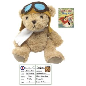 6 X Plush Pilot Bertie Bear 20cm