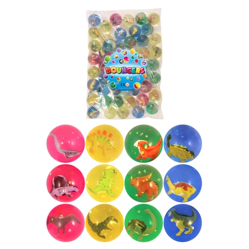 50 x Dinosaur Bouncy Balls 45mm